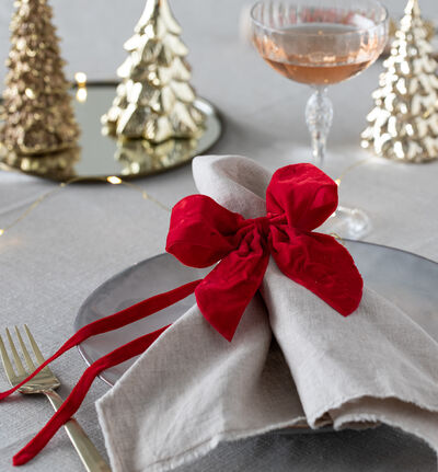 Sløyfe til juletre rød fløyel 3 pk Sløyfe til juletre rød fløyel 3 pk